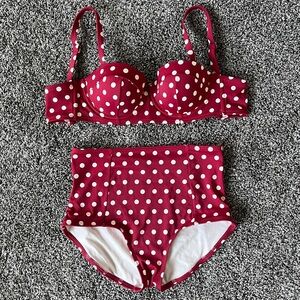Adore Me “Vintage-Inspired” Polka Dot, High-Waist Bikink